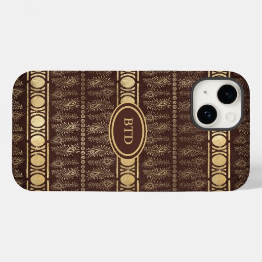 Schokolade Braun Bohemisches Monogramm Abstrakt Case-Mate iPhone Hülle (Rückseite (Horizontal))