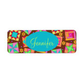 Schokolade Braun buntes Quilt Patchwork Block Kuns (Vorne)