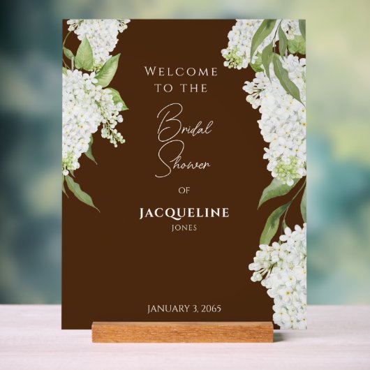 Schokolade Braun Hydrangeas Dusche Willkommen Acrylschild (Neutral)