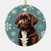 Schokolade Braun Labrador Ornament (Vorne)