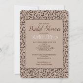 Schokolade Braun Mocha Creme Leopard Print Glitzer Einladung (Vorderseite)