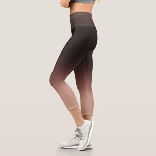 Schokolade Braun Ombre Elegante Farbe Capri Leggings