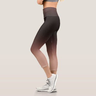 Schokolade Braun Ombre Elegante Farbe Capri Leggings