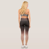 Schokolade Braun Ombre Elegante Farbe Capri Leggings (Rückseite)