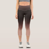 Schokolade Braun Ombre Elegante Farbe Capri Leggings (Vorderseite)