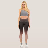 Schokolade Braun Ombre Elegante Farbe Capri Leggings (Vorderseite)