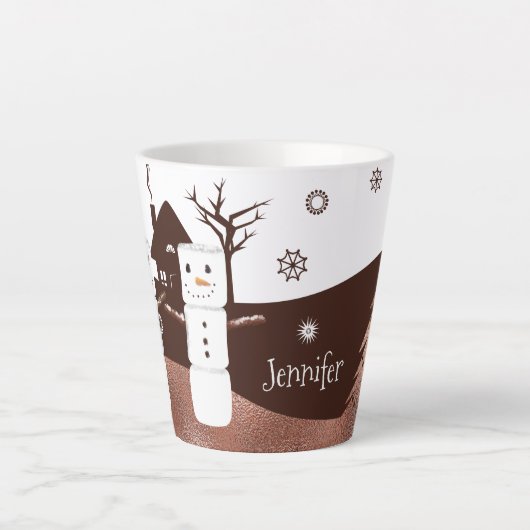 Schokolade Braun Personalisierte Weihnachtsfeierta Milchtasse (Vorderseite)