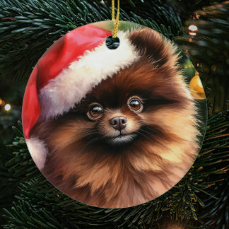 Schokolade Braun Spitz Wasserfarben Weihnachten Keramik Ornament