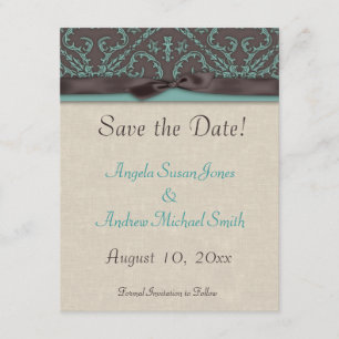 Schokolade Braun Turqoise Save the Date
