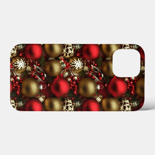 Schokolade Braun und Ruby Rote Weihnachtsschmuck Case-Mate iPhone Hülle (Rückseite (Horizontal))