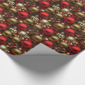 Schokolade Braun und Ruby Rote Weihnachtsschmuck Geschenkpapier (Ecke)
