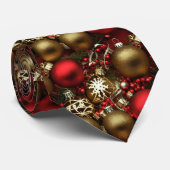 Schokolade Braun und Ruby Rote Weihnachtsschmuck Krawatte (Gerollt)