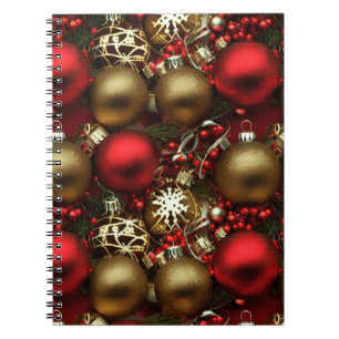 Schokolade Braun und Ruby Rote Weihnachtsschmuck Notizblock