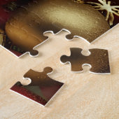 Schokolade Braun und Ruby Rote Weihnachtsschmuck Puzzle (Seite)