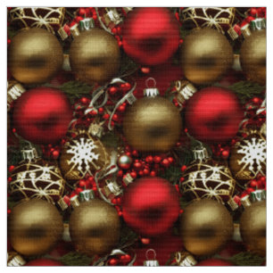 Schokolade Braun und Ruby Rote Weihnachtsschmuck Stoff