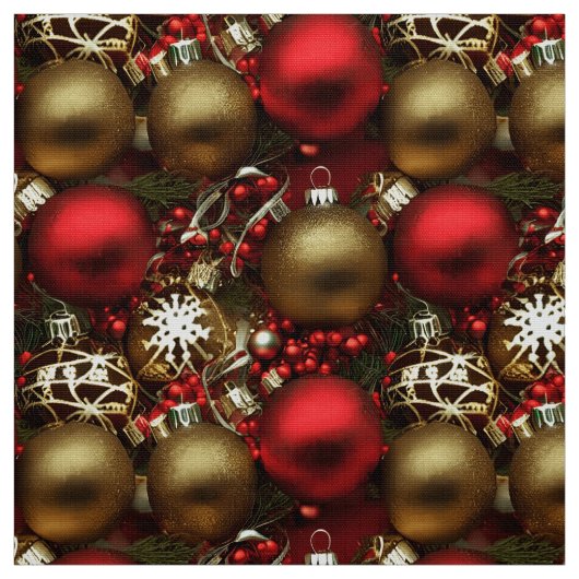 Schokolade Braun und Ruby Rote Weihnachtsschmuck Stoff (Muster)
