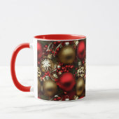 Schokolade Braun und Ruby Rote Weihnachtsschmuck Tasse (Links)