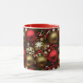 Schokolade Braun und Ruby Rote Weihnachtsschmuck Tasse (Zentrum)