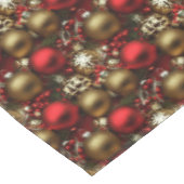 Schokolade Braun und Ruby Rote Weihnachtsschmuck Tischdecke (Schrägansicht)