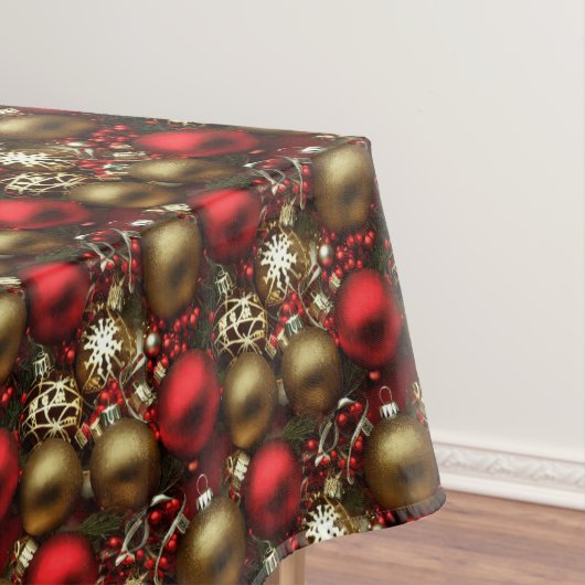 Schokolade Braun und Ruby Rote Weihnachtsschmuck Tischdecke (Beispiel)