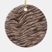 Schokolade Braun Zebra Blush Glitzer Traum Keramik Ornament (Hinten)