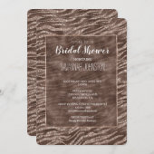 Schokolade Braun Zebra Glitzer Brautparty Einladung (Vorne/Hinten)