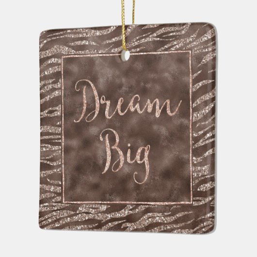 Schokolade Braun Zebra Glitzer Dream Keramikornament (Links)