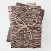 Schokolade Braun Zebra Glitzer Geschenkpapier Set (Beispiel)