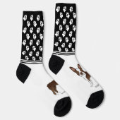 Schokolade Braune Boston Terrier mit Namen und Pas Socken (Rechts)