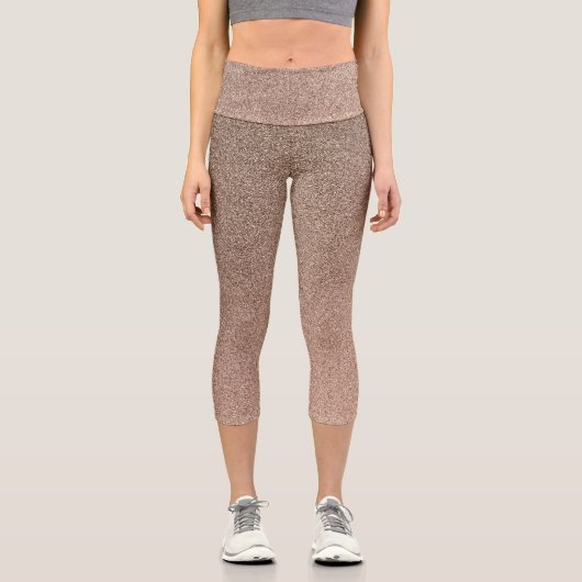 Schokolade Braune Glitzer Capri Leggings (Vorderseite)