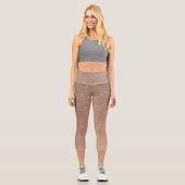 Schokolade Braune Glitzer Capri Leggings (Vorderseite)
