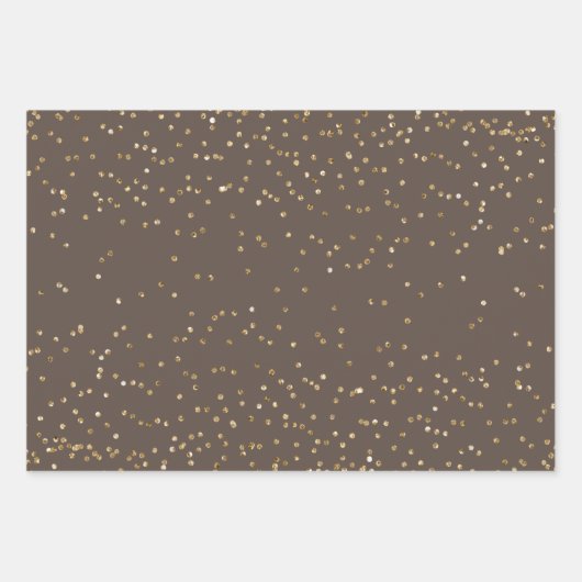 Schokolade Braune Goldbarren-Punkte Leopard  Geschenkpapier Set (Vorderseite)
