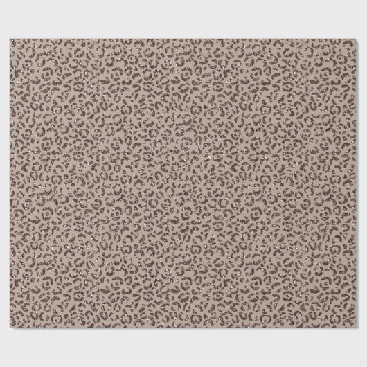 Schokolade Braune Mocha Cream Leopard Glitzer Geschenkpapier (Flach)