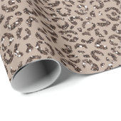Schokolade Braune Mocha Cream Leopard Glitzer Geschenkpapier (Rolleneckpunkt)