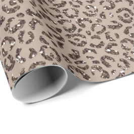 Schokolade Braune Mocha Cream Leopard Glitzer Geschenkpapier