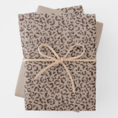 Schokolade Braune Mocha Cream Leopard Glitzer Geschenkpapier Set (Beispiel)
