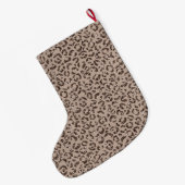 Schokolade Braune Mocha Cream Leopard Glitzer Großer Weihnachtsstrumpf (Rückseite (Hängend))