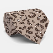 Schokolade Braune Mocha Cream Leopard Glitzer Krawatte (Gerollt)