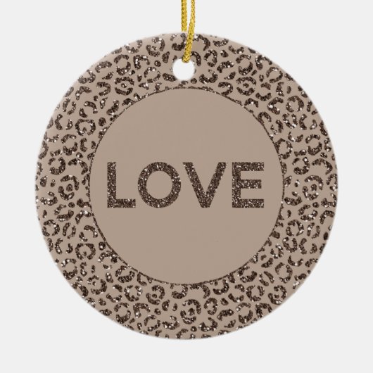 Schokolade Braune Mocha Cream Leopard Glitzer Lieb Keramik Ornament (Vorne)