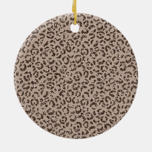 Schokolade Braune Mocha Cream Leopard Glitzer Lieb Keramik Ornament (Hinten)