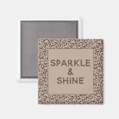 Schokolade Braune Mocha Cream Leopard Glitzer Magnet (Vorderseite/Rückseite)
