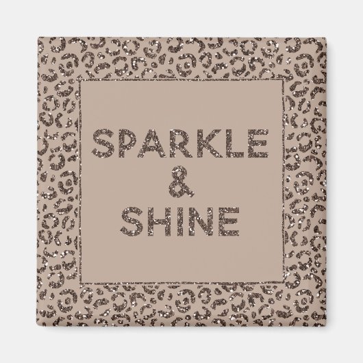 Schokolade Braune Mocha Cream Leopard Glitzer Magnet (Vorne)