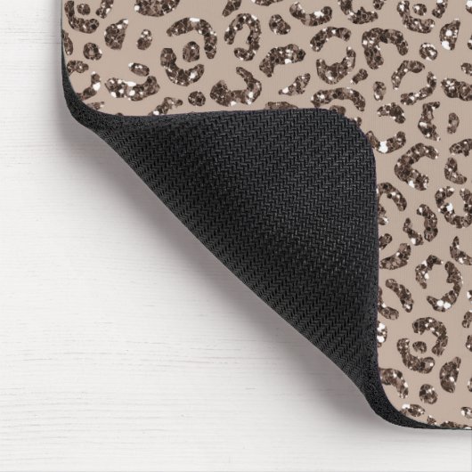 Schokolade Braune Mocha Cream Leopard Glitzer Mousepad (Ecke)