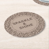 Schokolade Braune Mocha Cream Leopard Glitzer Shin Runder Pappuntersetzer (Angewinkelt)
