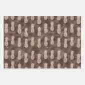 Schokolade Braune tropische Blätter & Ananas (Vorderseite 3)