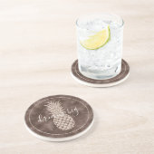 Schokolade Brauner Glitzer Ananas Getränkeuntersetzer (Seite)