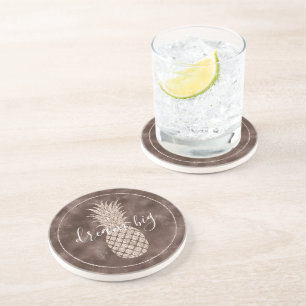 Schokolade Brauner Glitzer Ananas Getränkeuntersetzer