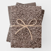 Schokolade Brauner Glitzer Leopard Geschenkpapier Set (Beispiel)