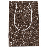 Schokolade Brauner Glitzer Mittlere Geschenktüte (Vorderseite)