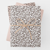 Schokolade Brauner Leopard Glitzer Blush Peach Geschenkpapier Set (Beispiel)
